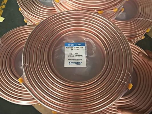 Πληγή H65 22mm επιπέδων καθαρός σωλήνας χαλκού σπειρών σωλήνων χαλκού για την τηγανίτα
